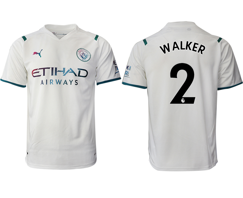 Men 2021-2022 Club Manchester city away aaa version white #2 Soccer Jersey